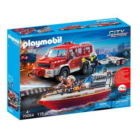 Playmobil 70054 samochód strażacki z łodzią strażacką