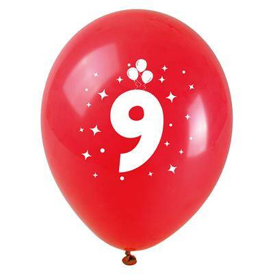 Balony z nadrukiem cyferki 9 3 szt 221986