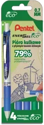 Pentel Zestaw Piór kulkowych BL77 ECO 3niebieskie+1zielony 025211