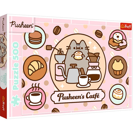 Puzzle Trefl 500 Pusheen w kawiarni 375282