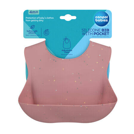 Canpol Śliniak silikonowy z kieszonką DOTS 876798