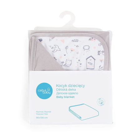 Kocyk dziecięcy  (90x100) Light grey + Bird World 332703