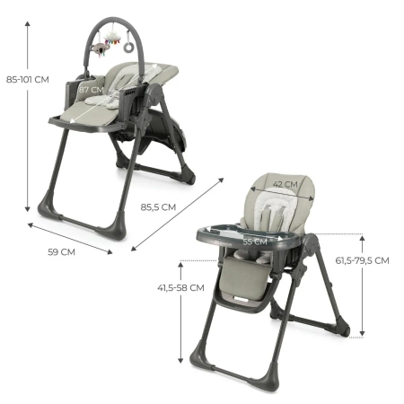 Kinderkraft Tummie Grey krzesełko do karmienia 925049
