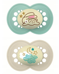 Mam Baby Smoczek uspokajający 2 szt Original Night Silky 6m+ Night Matt Unisex 831355