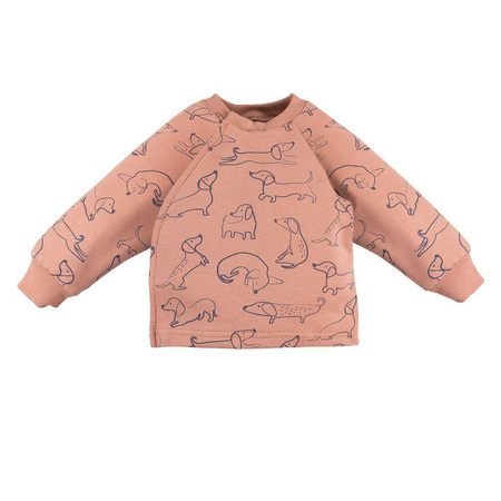Bluza niemowlęca rozpinana bokiem LAZY DAYS brązowa 062