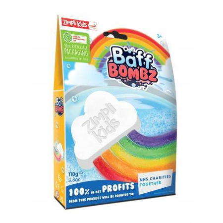 Tęczowa chmurka do kąpieli zmieniajaca kolor wody Rainbow Baff Bombz 3+Zimpli Kids 023391
