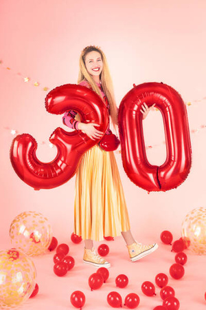 Balon foliowy cyfra 0 czerwony 86cm 168701