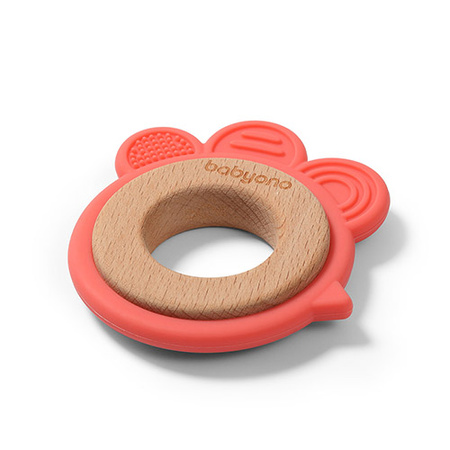 Babyono Gryzak drewniany silikonowy Hen 413227