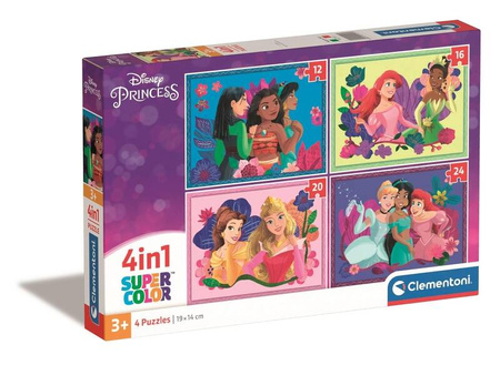 Clementoni Puzzle 4w1 Super Kolor Disney Princess 215171