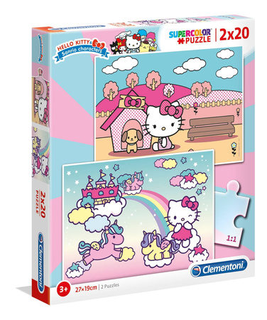 Clementoni Puzzle 2x20el Super Kolor Hello Kitty 