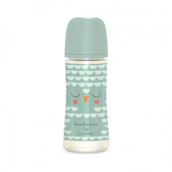 Suavinex Butelka 360 ml | smoczek fizjologicznym SX Pro duży przepływ | Sowa miętowa | Bonhomia