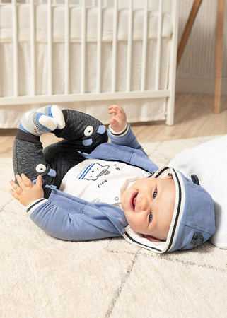 Mayoral Dzianinowy dres z koszulką ECOFRIENDS dla chłopca rozm. 6-9 m 75 kolor 43 baby blue