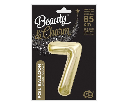 Balon foliowy B&C cyfra 7 szampańska 85 cm AA 189230