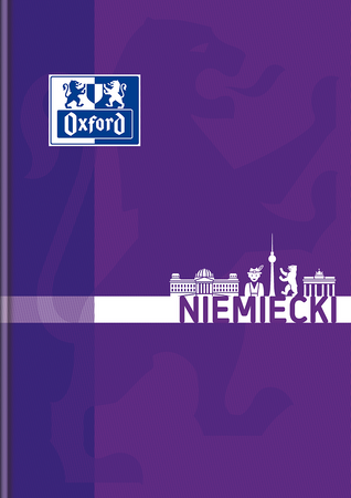 Brulion Oxford temat. A5 80k 90g J.niemiecki krata szyty 389422