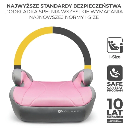 Kinderkraft I-Boost Pink 924837 fotelik samochodowy