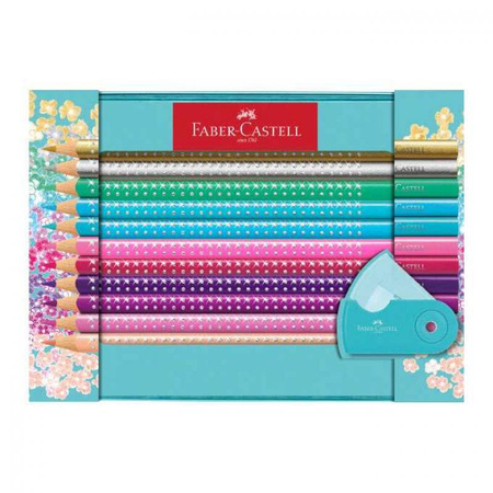 Faber-Castell Kredki ołówkowe 20kol Sparkle+akcesoria w metal.opakowaniu 016419