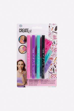 Create it ! Pisaki do tatuażu 4 kolory + wzorniki 003750