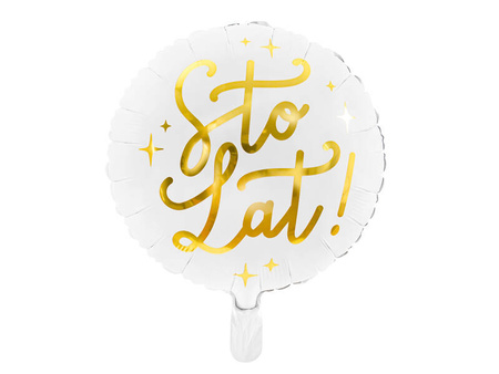 Balon foliowy Sto lat! biały 166028