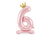 Stojący balon foliowy 84cm jasny różowy Cyfra 6 176256