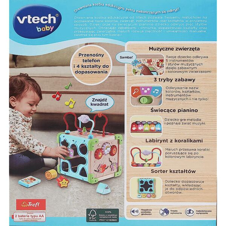 Vtech Drewniana Kostka Edukacyjna 625516