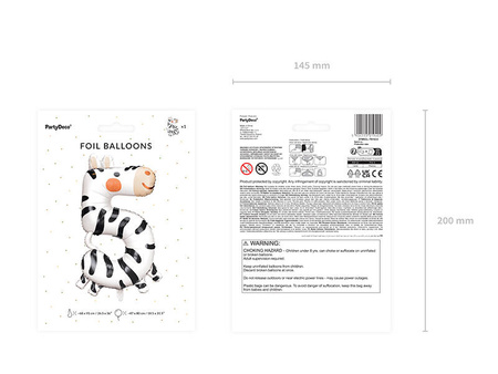 Balon foliowy cyfra 5 Zebra 68-98cm mix 019409