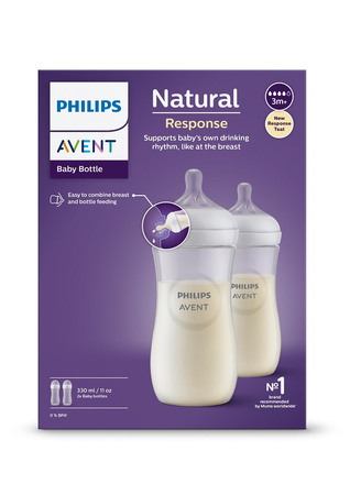 Philips AVENT Butelka dla niemowląt Natural Response 330 ml 3m+, 2 szt 989776