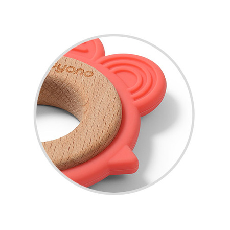 Babyono Gryzak drewniany silikonowy Hen 413227