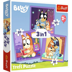 Puzzle Trefl 3w1 Poznaj Bluey 348958