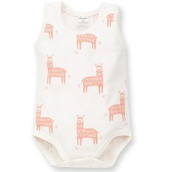 Body na ramiączkach happy llama 68 ecru druk Pinokio