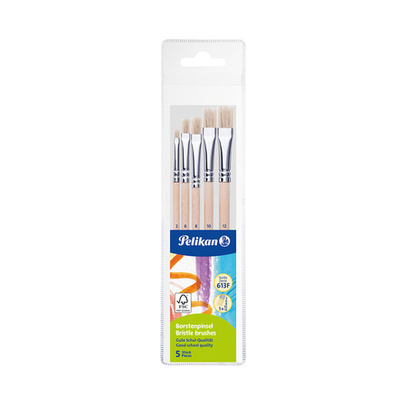 Pelikan Zestaw pędzli 5szt 2,6,8,10,12 płaskie blister 701541