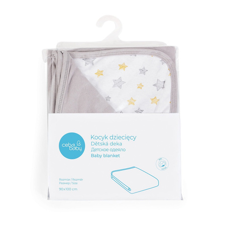 Kocyk dziecięcy  (90x100) Light grey + Yellow Stars 332710