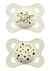 Mam Baby Smoczek uspokajający 2 szt Original Night Silky 2-6m Night Unisex 831263