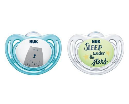 Nuk smoczki uspokajające silikonowe 0-6m-cy hello adventure 2szt 361459