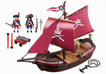 Playmobil 6681 pirates żaglowiec wojskowy z armatą 