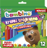 Maj kredki bambino trójkątne w opr.drewn.12kol+temperówka standard