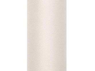 Tiul gładki, kremowy, 0,3 x 9m (1 szt. / 9 mb.)