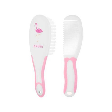 Akuku  grzebyk i szczotka do włosów pink (12/144) 004485