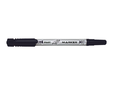 Pilot marker cd/dvd dwustronny czarny