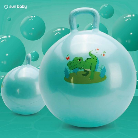 Skoczek gumowy Piłka 60cm zielona z pompką 642044