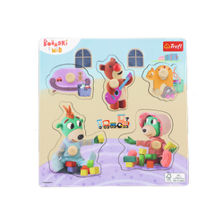 Trefl Zabawka drewniana Puzzle mini Bobaski i Miś 616217