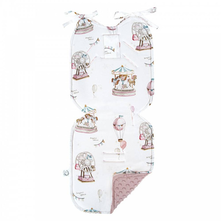 Bambusowa wkładka do wózka Lunapark z minky sepia rose 80x36cm 418682