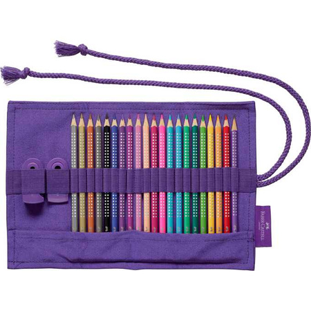 Faber-Castell Kredki ołówkowe Sparkle 20kol +akcesoria w piórniku rolowanym 017386