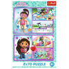 Puzzle Trefl 2x70 Baw się z Gabby 344387