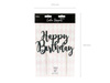 Topper na tort happy birthday, czarny, 22,5cm