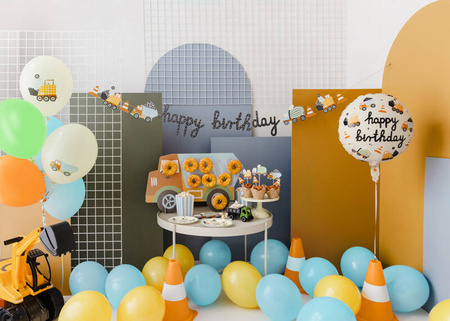 Baner Happy Birthday Pojazdy budowlane 2m mix 021211