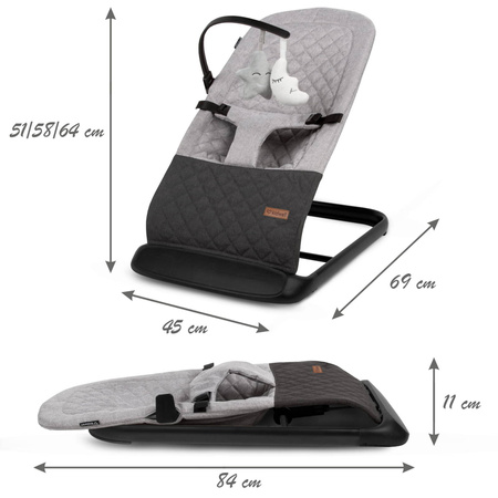 Kidwell Leżaczek bujaczek Laro Grey/Black 099481