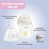 Chicco Butelka Szklana Naturalfeeling 150 ml smoczek silikonowy ,przepływ wolny 0M+ 153459