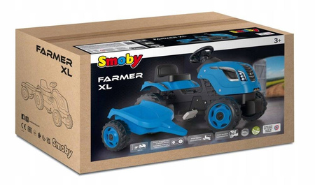 Smoby Traktor XL Class z przyczepą niebieski 101297