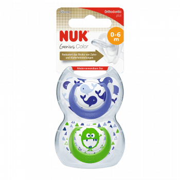 Nuk smoczki uspokajające silikonowe 0-6m genius color 282938