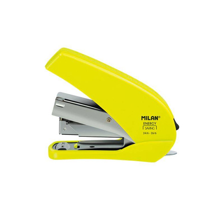 Zszywacz Milan 9cm energy saving żółty + zszywki 24/6 076179